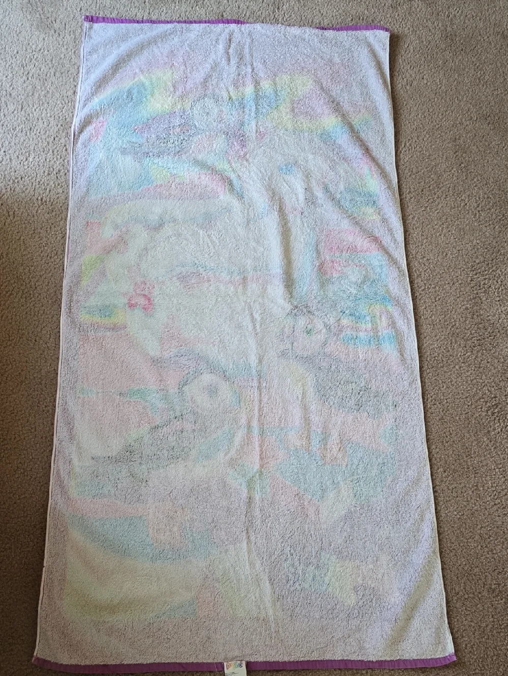 Vintage 90's Lisa Frank Roary Beach Towel